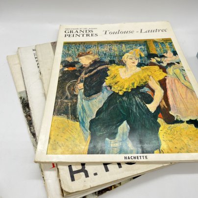 Набор из 5 альбомов с репродукциями картин разных художников (Тулуз-Лотрек, Кустодиев, Верещагин, Дейнека, Коровин), бумага, печать, СССР, 1966-1976 гг.