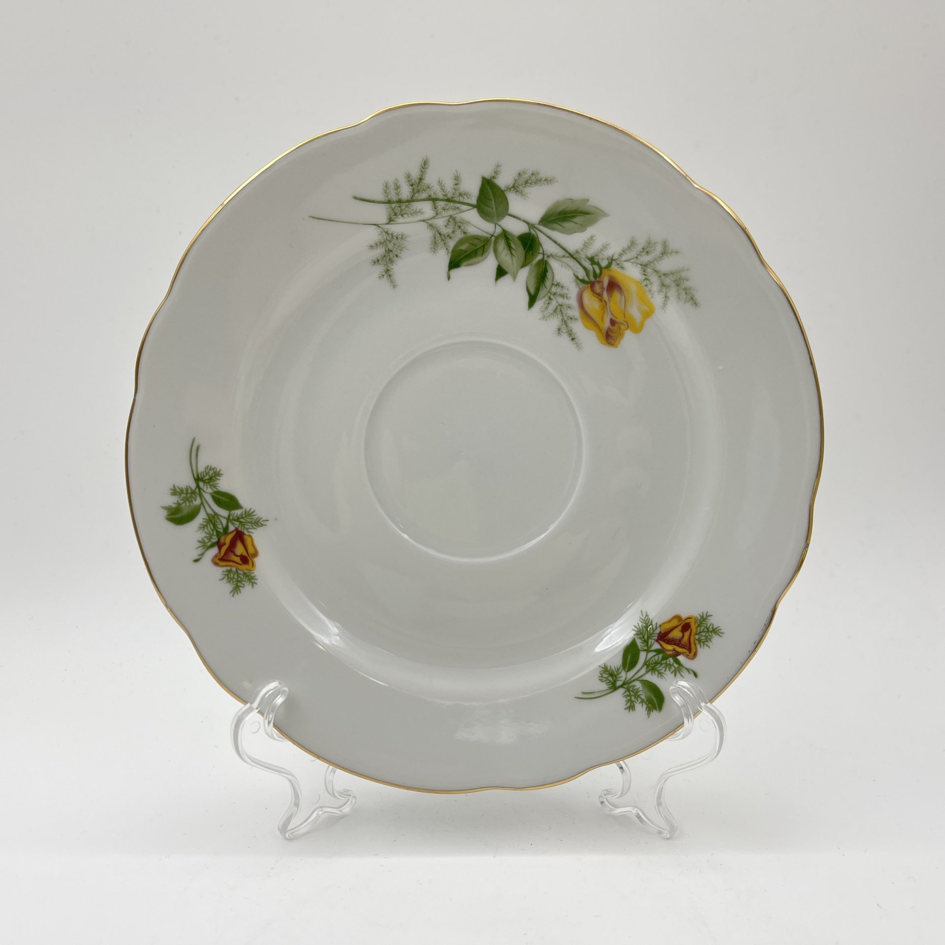 Набор сервировочный "Желтая роза" (8 предметов), фарфор, деколь, золочение, Kahla, ГДР, 1970-1980 гг.