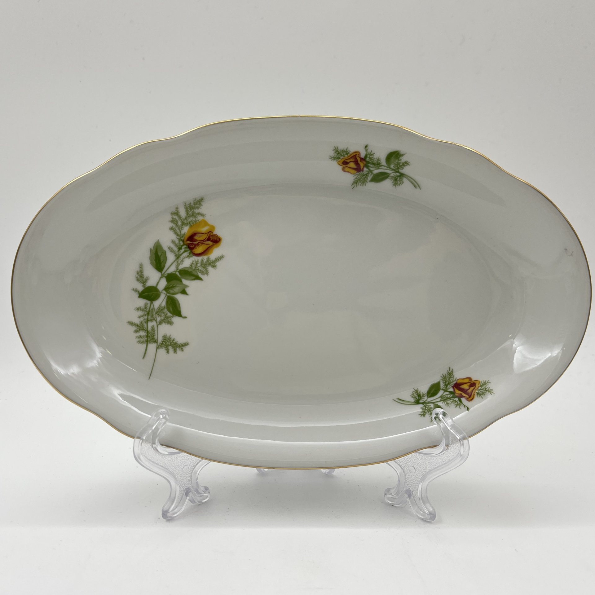 Набор сервировочный "Желтая роза" (8 предметов), фарфор, деколь, золочение, Kahla, ГДР, 1970-1980 гг.