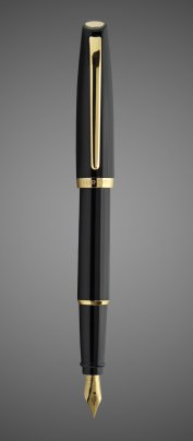 Перьевая ручка Aurora Style Resin black GT, перо - F, в подарочной коробке, Металлы: золото, смола