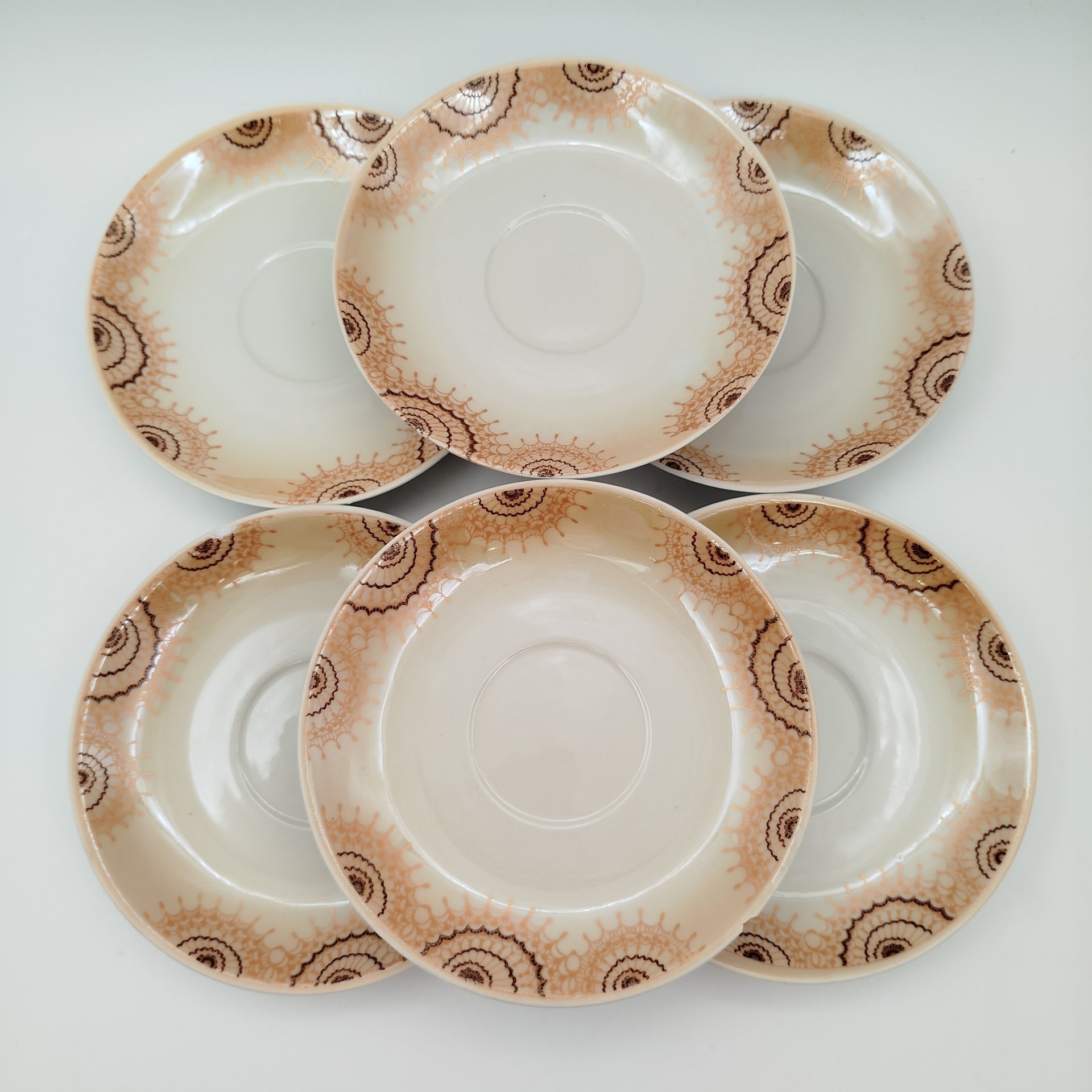 Набор из шести чайных пар "Золотой веер", в оригинальной коробке