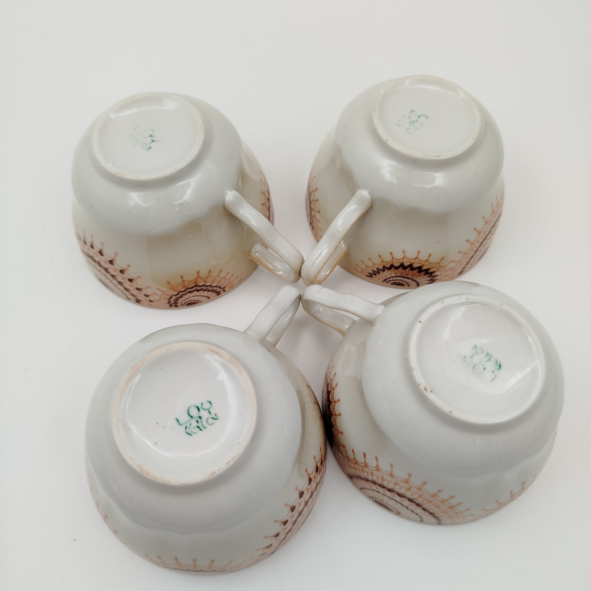 Набор из шести чайных пар "Золотой веер", в оригинальной коробке