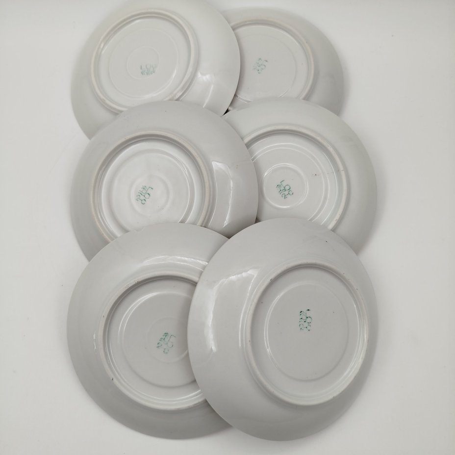 Набор из шести чайных пар "Золотой веер", в оригинальной коробке