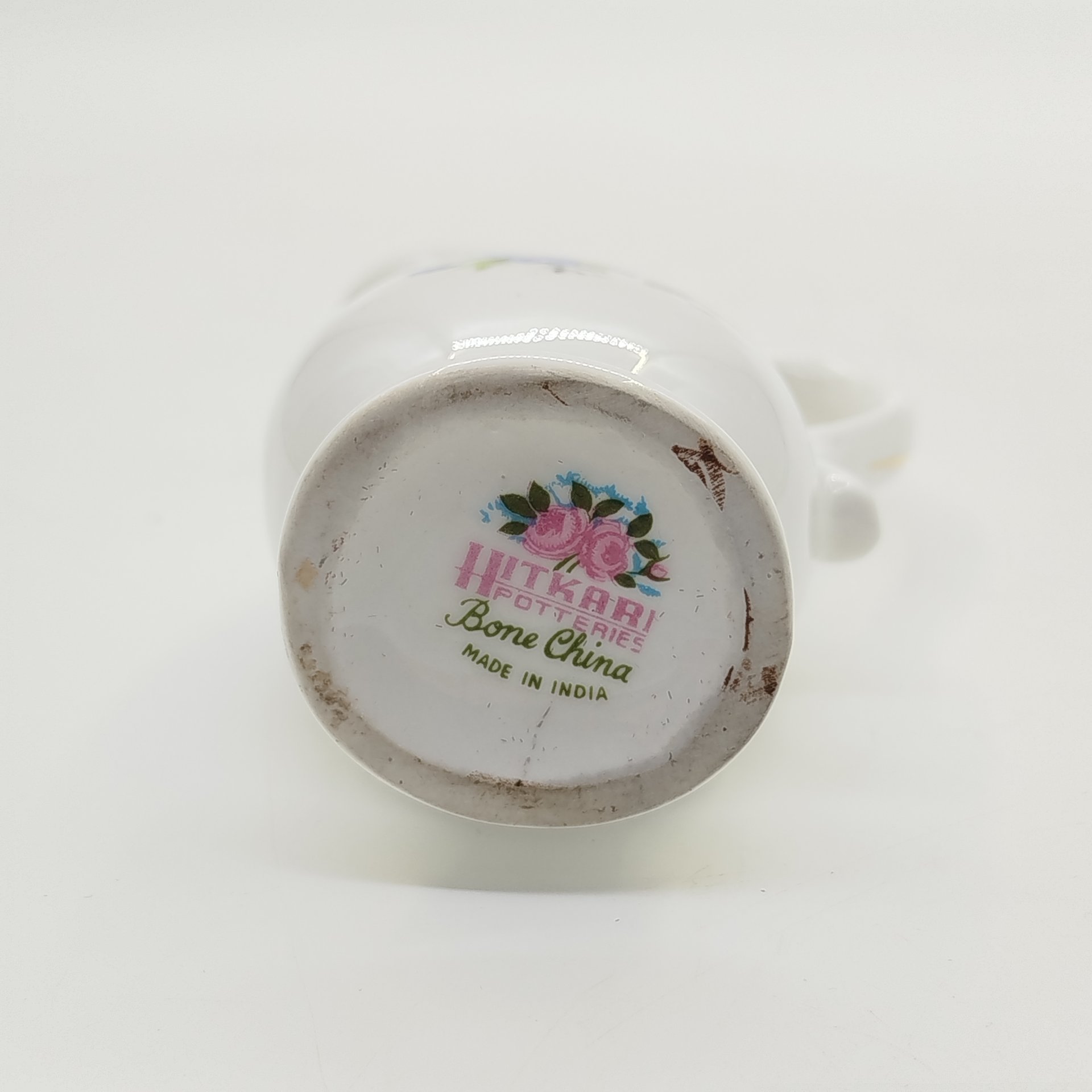 Кувшин миниатюрный с цветочным декором, фарфор, деколь, золочение, Hitkari Potteries, Индия, 1990-2010 гг.