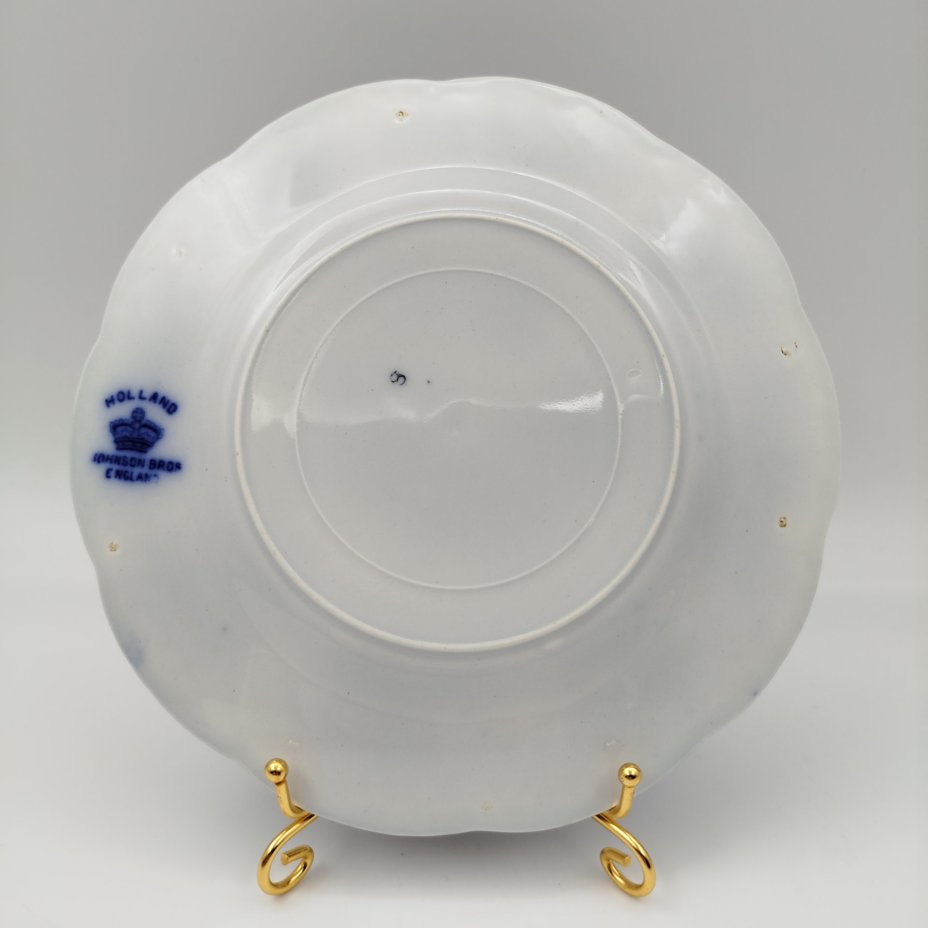 Тарелка пирожковая с декором «Луковый узор», фаянс, деколь, Johnson Brothers, Великобритания, 1880-1913 гг.