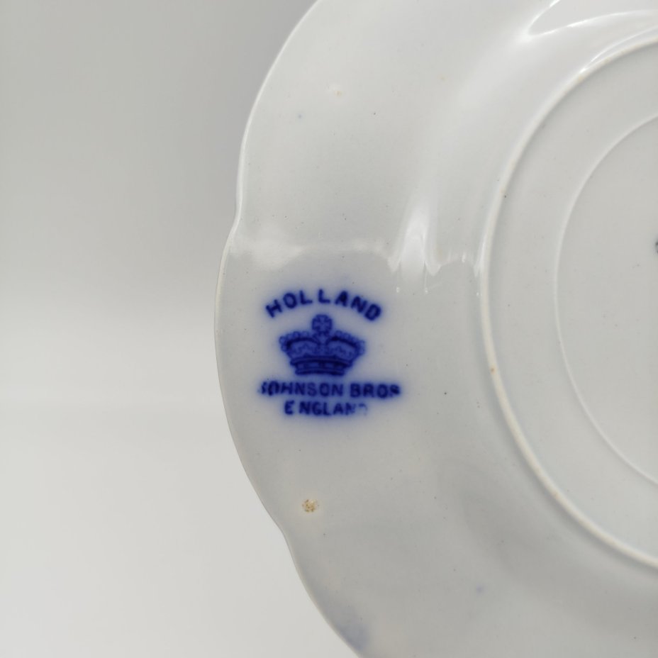 Тарелка пирожковая с декором «Луковый узор», фаянс, деколь, Johnson Brothers, Великобритания, 1880-1913 гг.