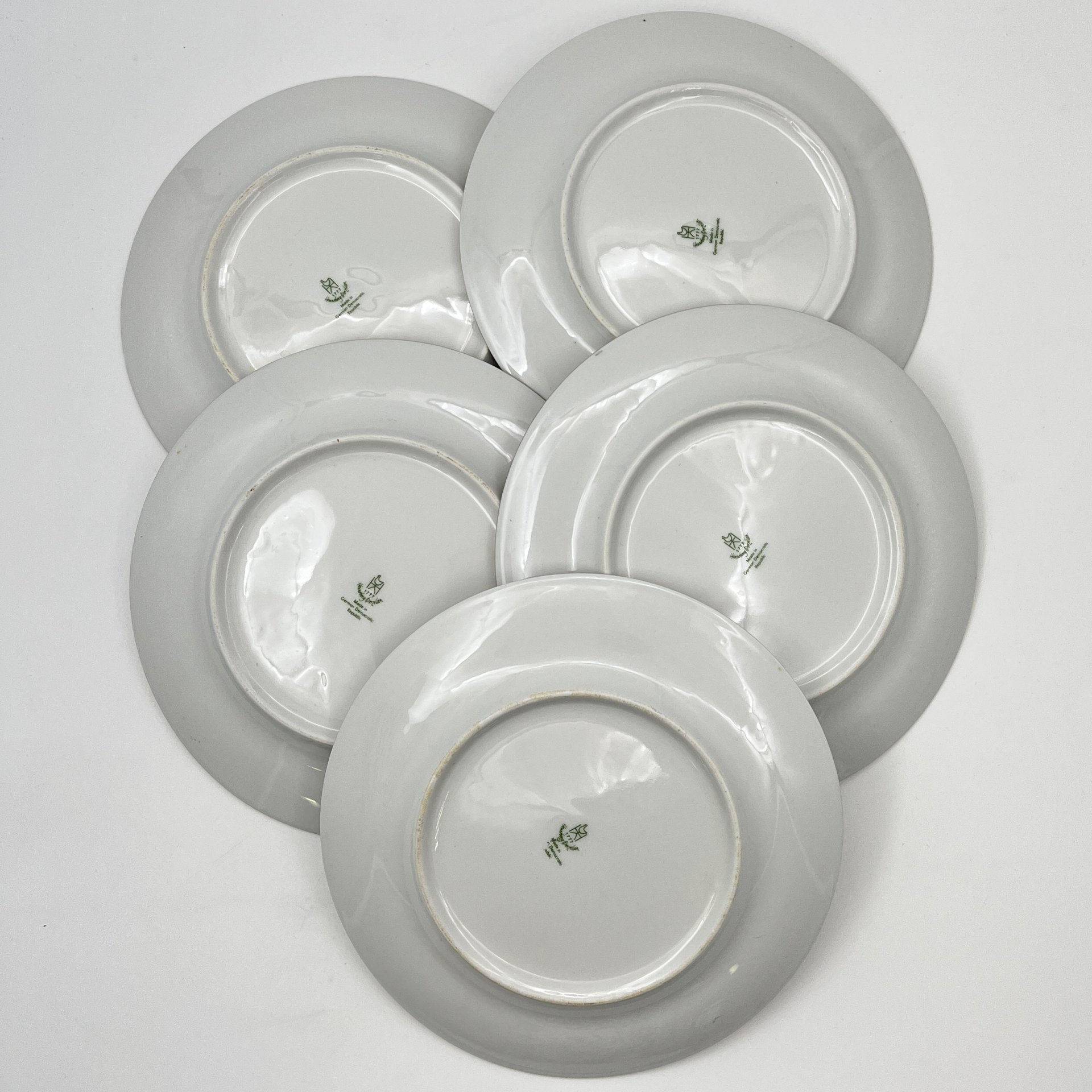 Набор десертных тарелок с цветочным декором на 5 персон