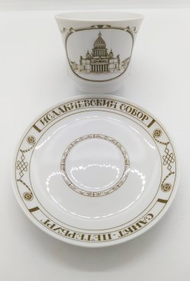 Пара чайная "Исаакиевский собор" (форма "Банкетная"), Императорский фарфоровый завод (ИФЗ)