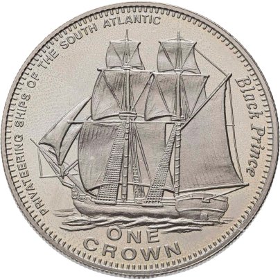 Тристан-да-Кунья 1 крона (crown) 2006 Корабли-приватиры Южной Атлантики - "Black Prince"