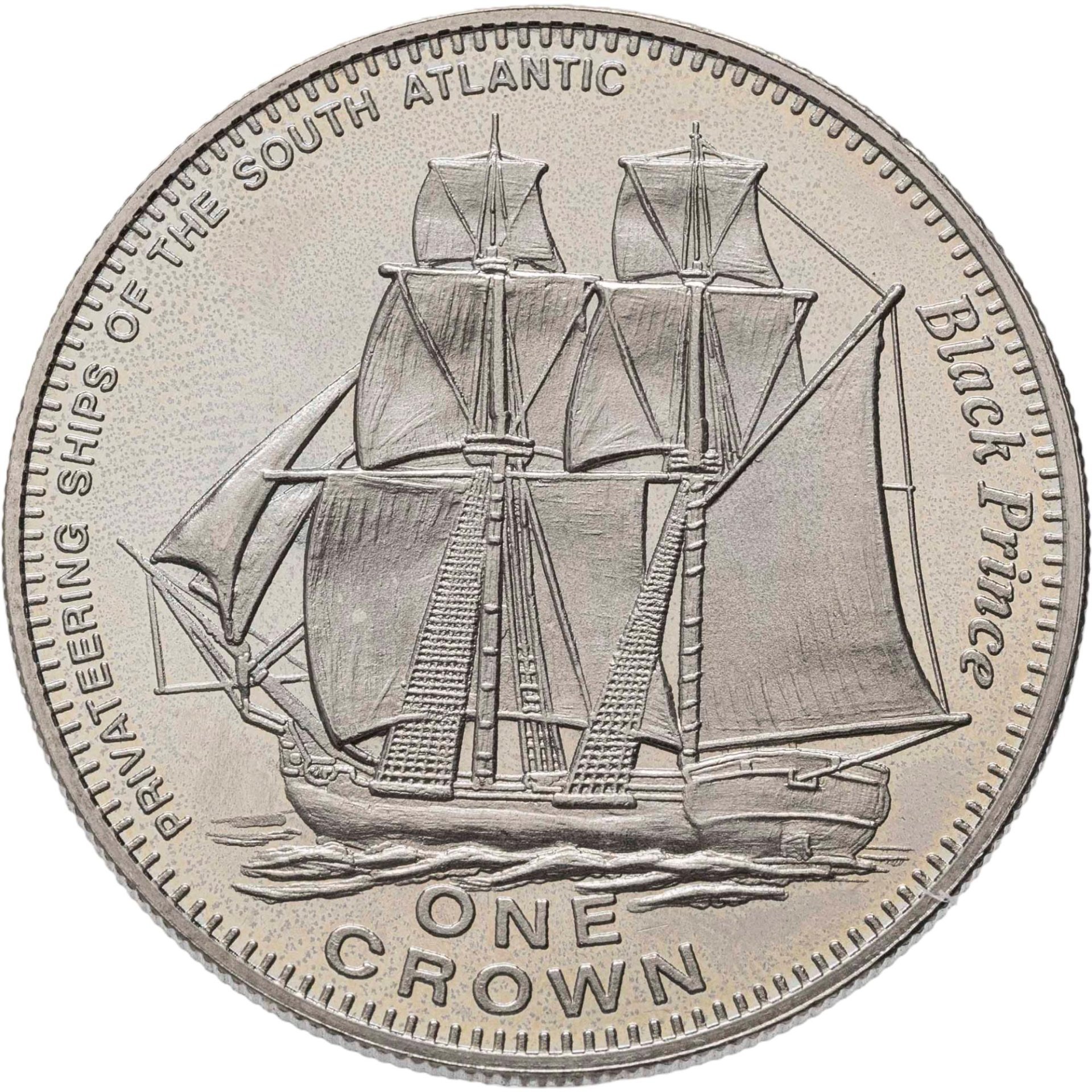 Тристан-да-Кунья 1 крона (crown) 2006 Корабли-приватиры Южной Атлантики - "Black Prince"
