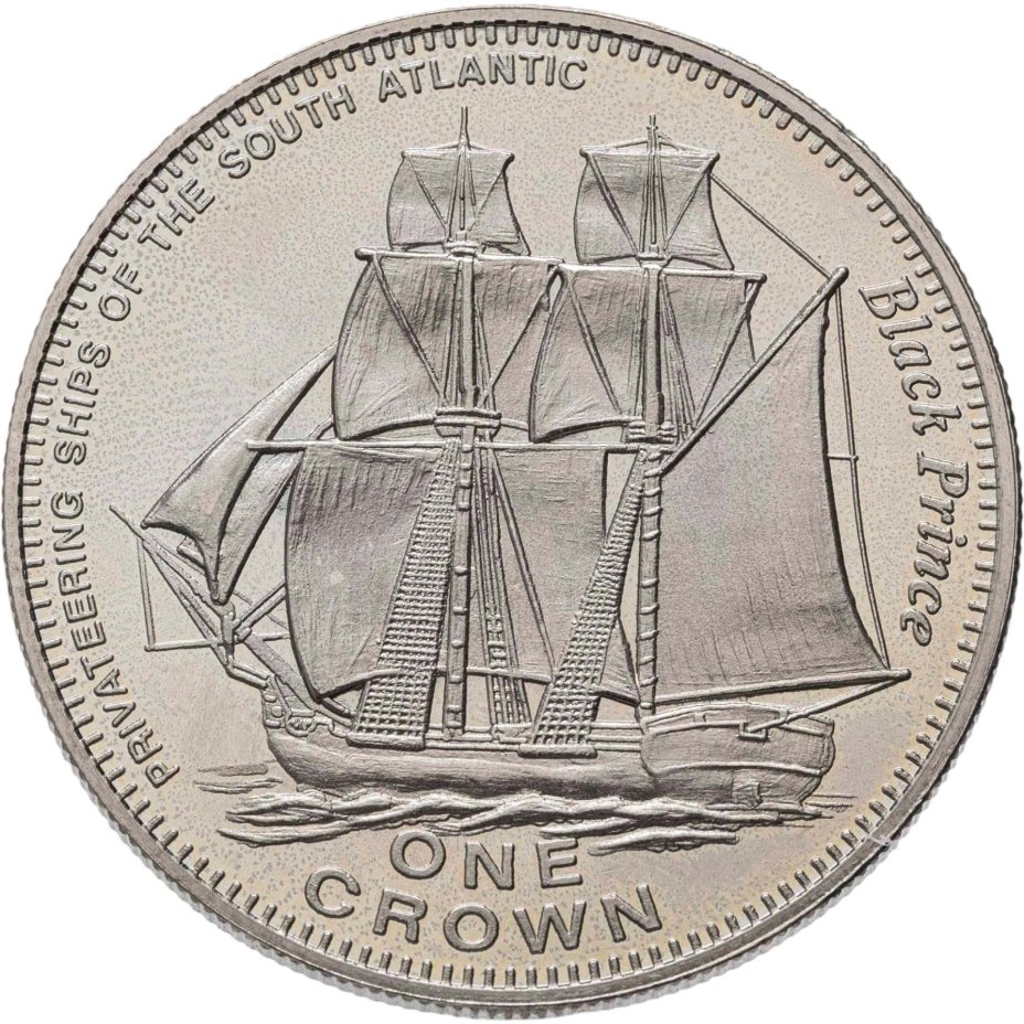 Тристан-да-Кунья 1 крона (crown) 2006 Корабли-приватиры Южной Атлантики - "Black Prince"