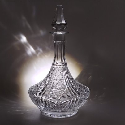 Графин для вина "Морской", хрусталь, алмазная грань, Гусевской хрустальный завод (Гусь-Хрустальный), СССР, 1970-1990 гг.