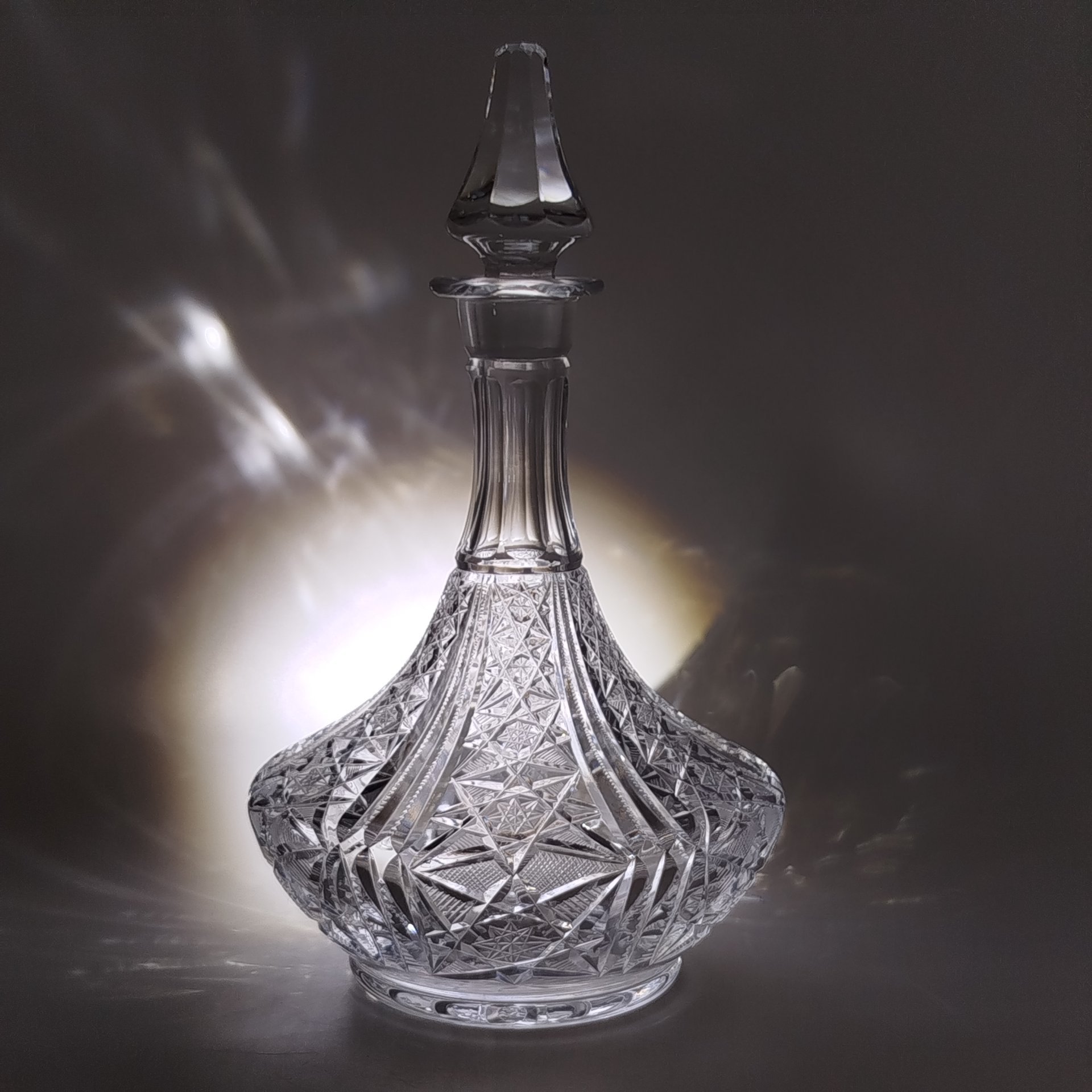 Графин для вина "Морской", хрусталь, алмазная грань, Гусевской хрустальный завод (Гусь-Хрустальный), СССР, 1970-1990 гг.