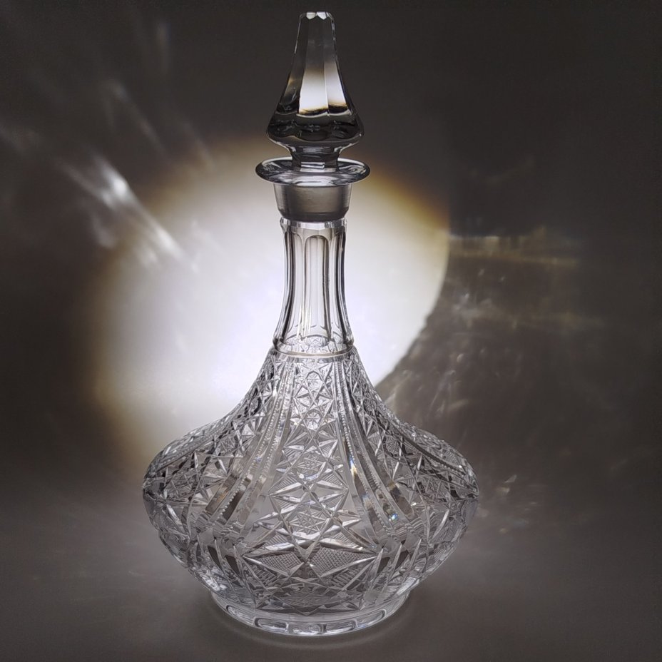 Графин для вина "Морской", хрусталь, алмазная грань, Гусевской хрустальный завод (Гусь-Хрустальный), СССР, 1970-1990 гг.