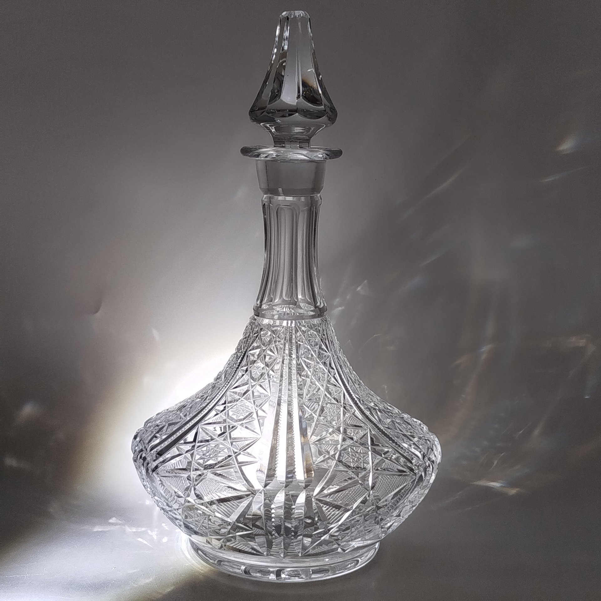 Графин для вина "Морской", хрусталь, алмазная грань, Гусевской хрустальный завод (Гусь-Хрустальный), СССР, 1970-1990 гг.