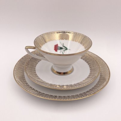 Чайное трио "Гвоздика", фарфор, деколь, золочение, Winterling Marktleuthen Bavaria, Германия, 1950-1979 гг., Winterling Marktleuthen Bavaria