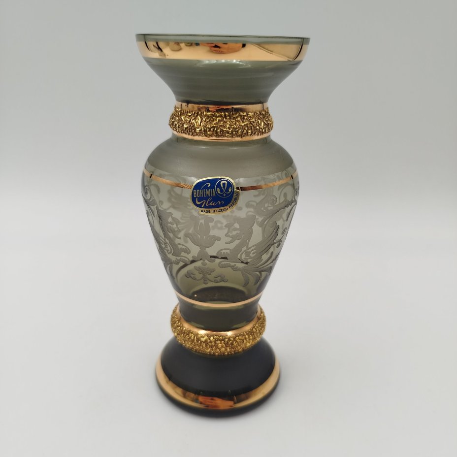 Ваза миниатюрная, украшенная растительным декором, Bohemia Crystal (Bohemia Glass)
