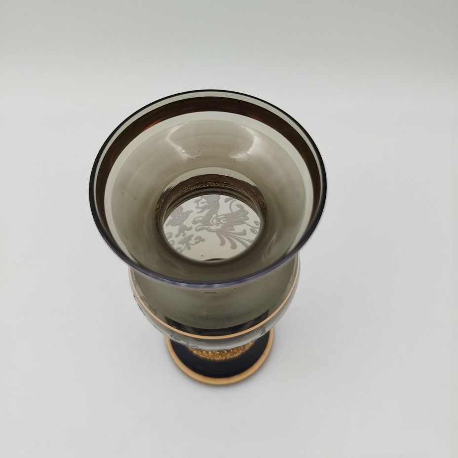 Ваза миниатюрная, украшенная растительным декором, Bohemia Crystal (Bohemia Glass)