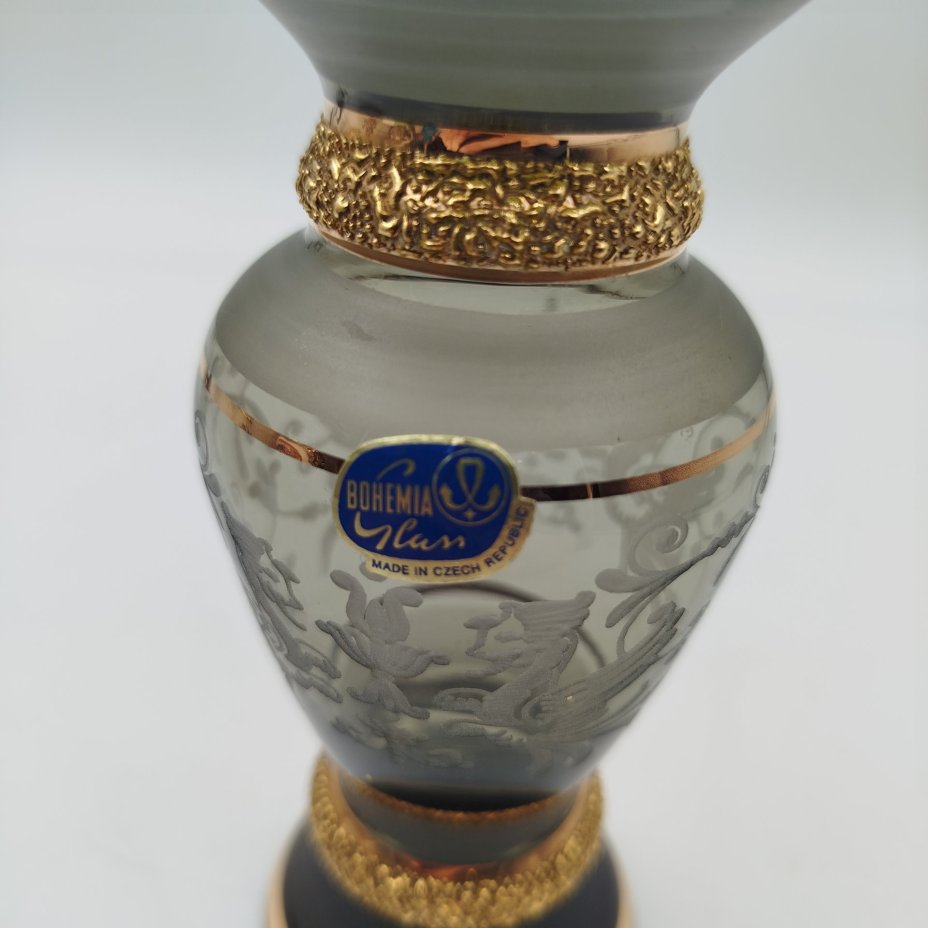 Ваза миниатюрная, украшенная растительным декором, Bohemia Crystal (Bohemia Glass)