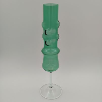 Бокал-ваза оригинальной формы на прозрачном основании, стекло, выдувание