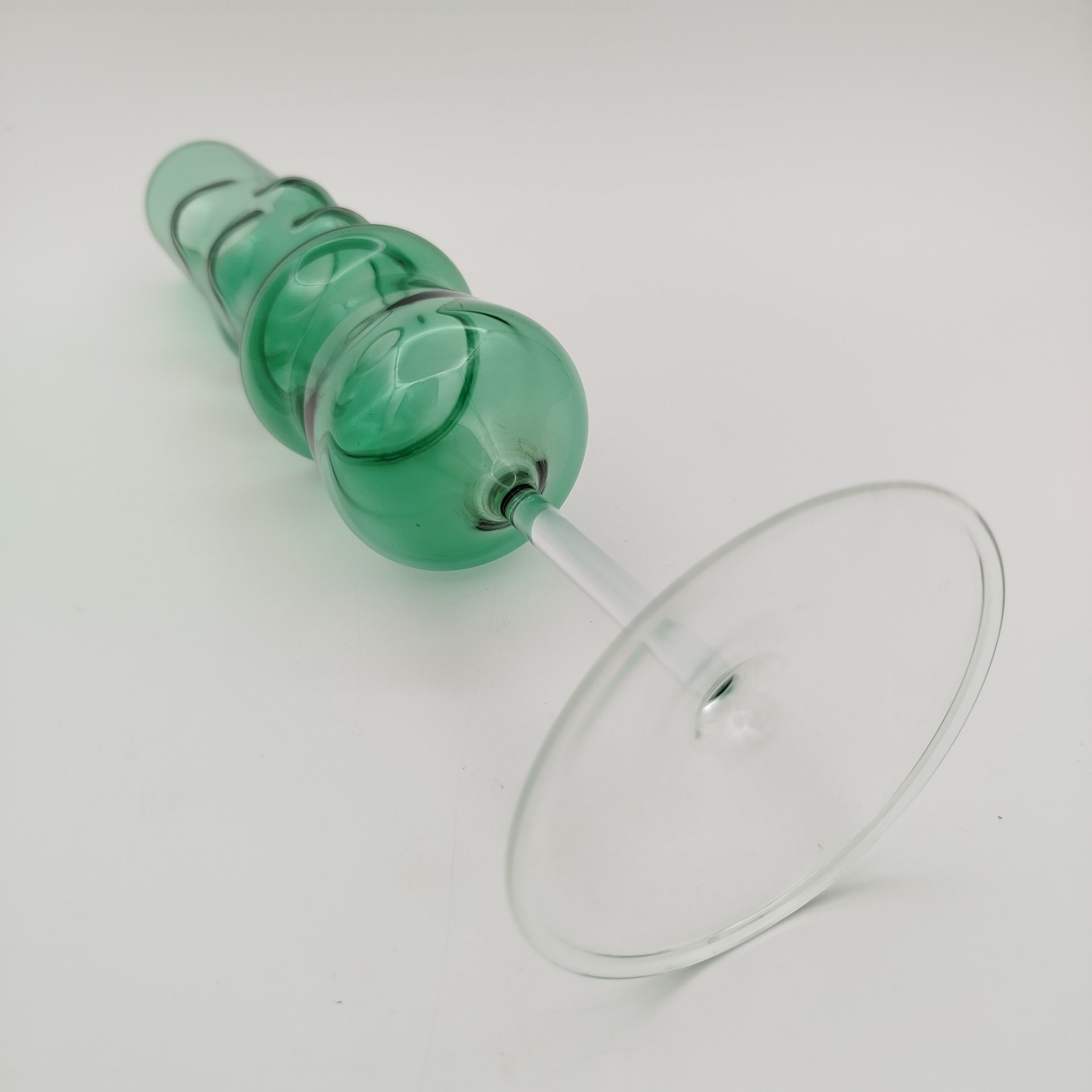 Бокал-ваза оригинальной формы на прозрачном основании, стекло, выдувание