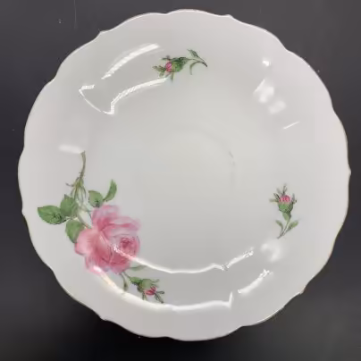 Блюдце с фигурным бортом "Роза", Meissen (Мейсенский фарфор)