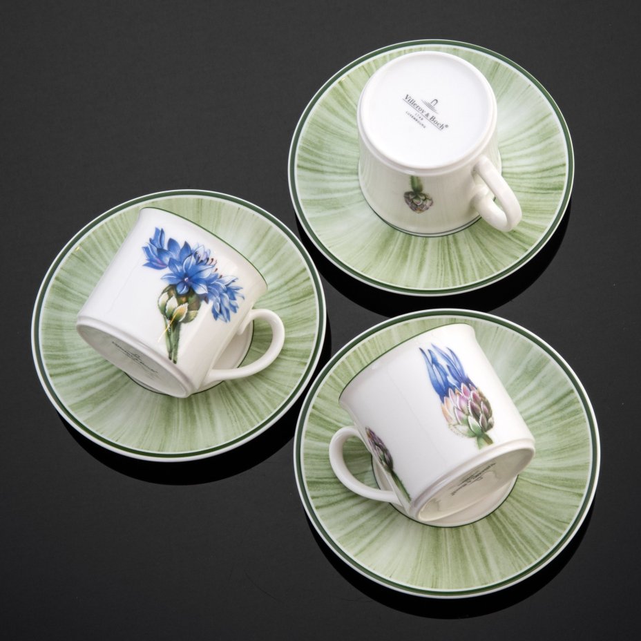 Набор из 6 кофейных пар из коллекции FLORA Country Collection (Bleuet), Villeroy & Boch