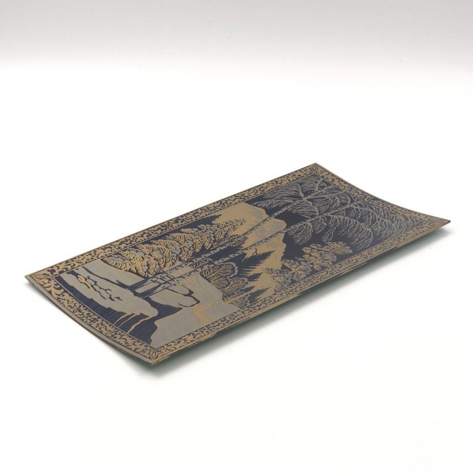 Панно настенное с изображением лесного пейзажа, Златоуст