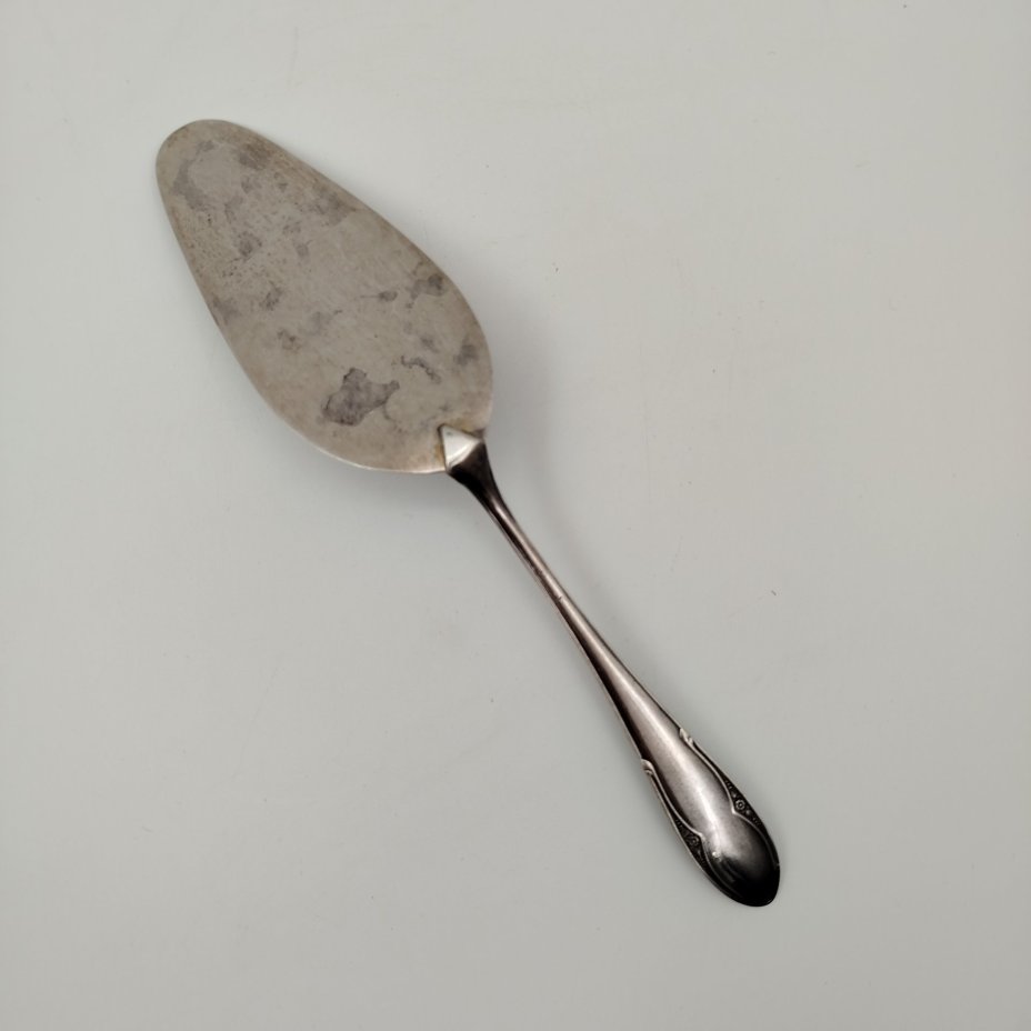 Лопатка для торта, металл, серебрение, чеканка, СССР, 1970-1990 гг.