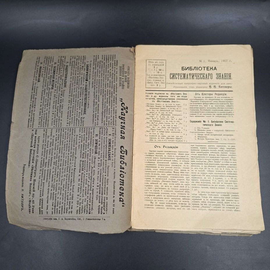 Журнал "Библиотека систематического знания", под ред. В.В. Битнера, №1 (январь)