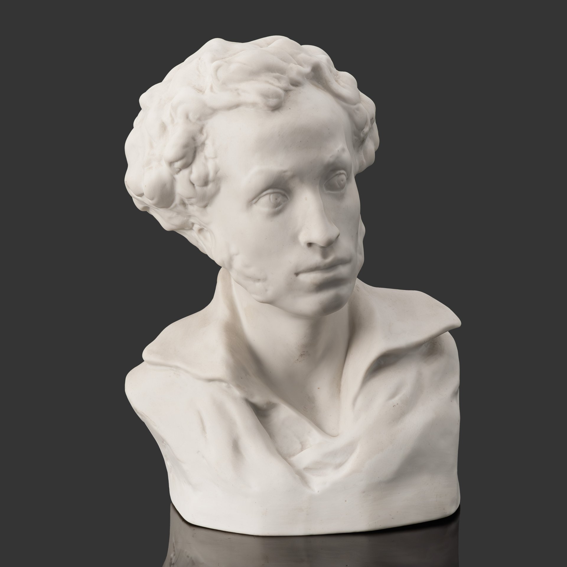 Бюст "А.С. Пушкин", автор модели А.Д. Корсиков, Ленинградский фарфоровый завод (ЛФЗ)