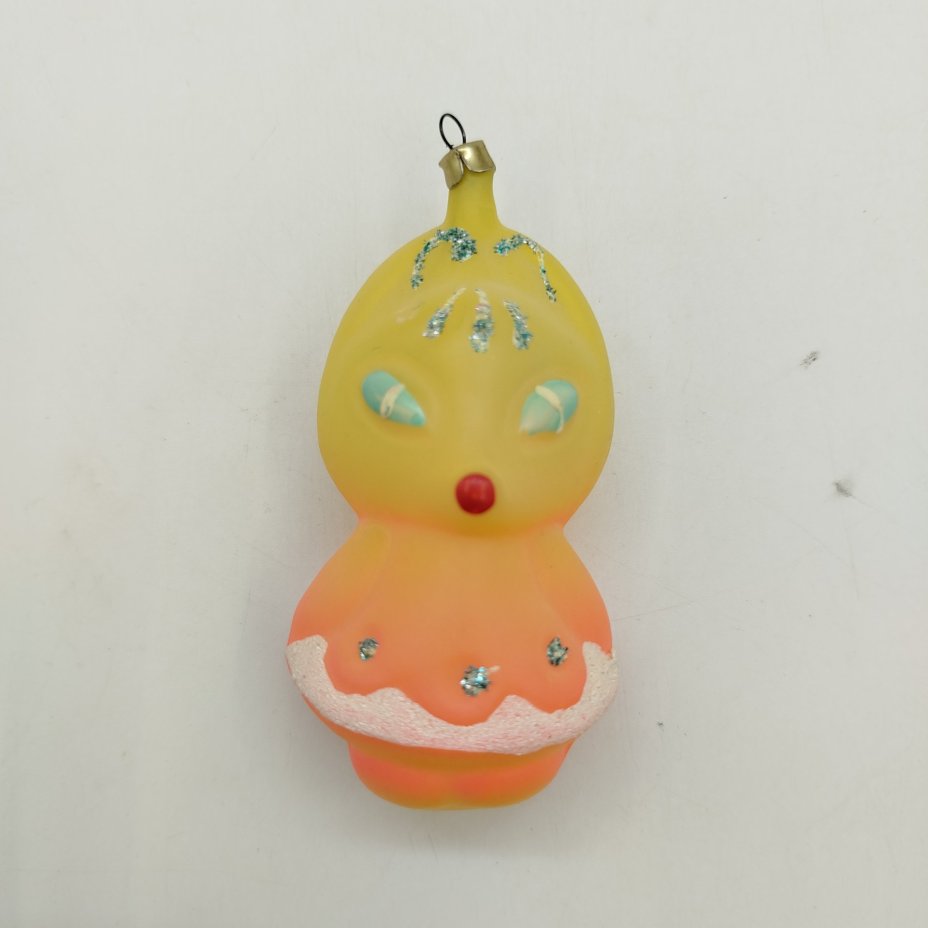 Набор из трех елочных игрушек из набора "Морозко", стекло, роспись, Московский завод ёлочных украшений, СССР, 1970-1990 гг.