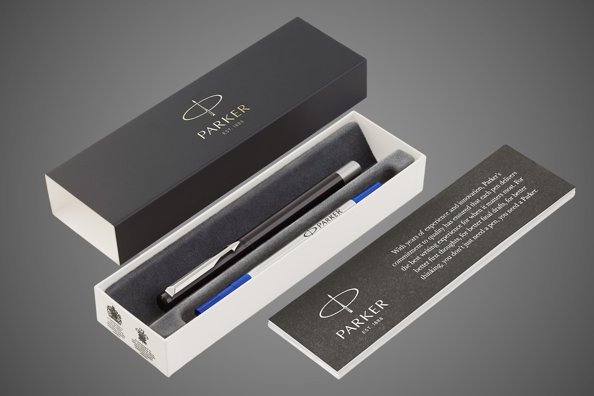 Ручка-роллер Parker Vector Standart T01, цвет: Black, стержень: M, цвет чернил: blue, Металлы: латунь, нержавеющая сталь, пластик