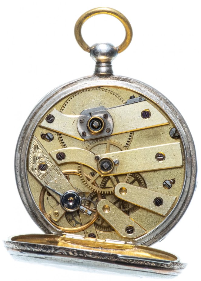 Часы карманные с ключом, серебро 800 пр., Швейцария, 1950-1970 гг.