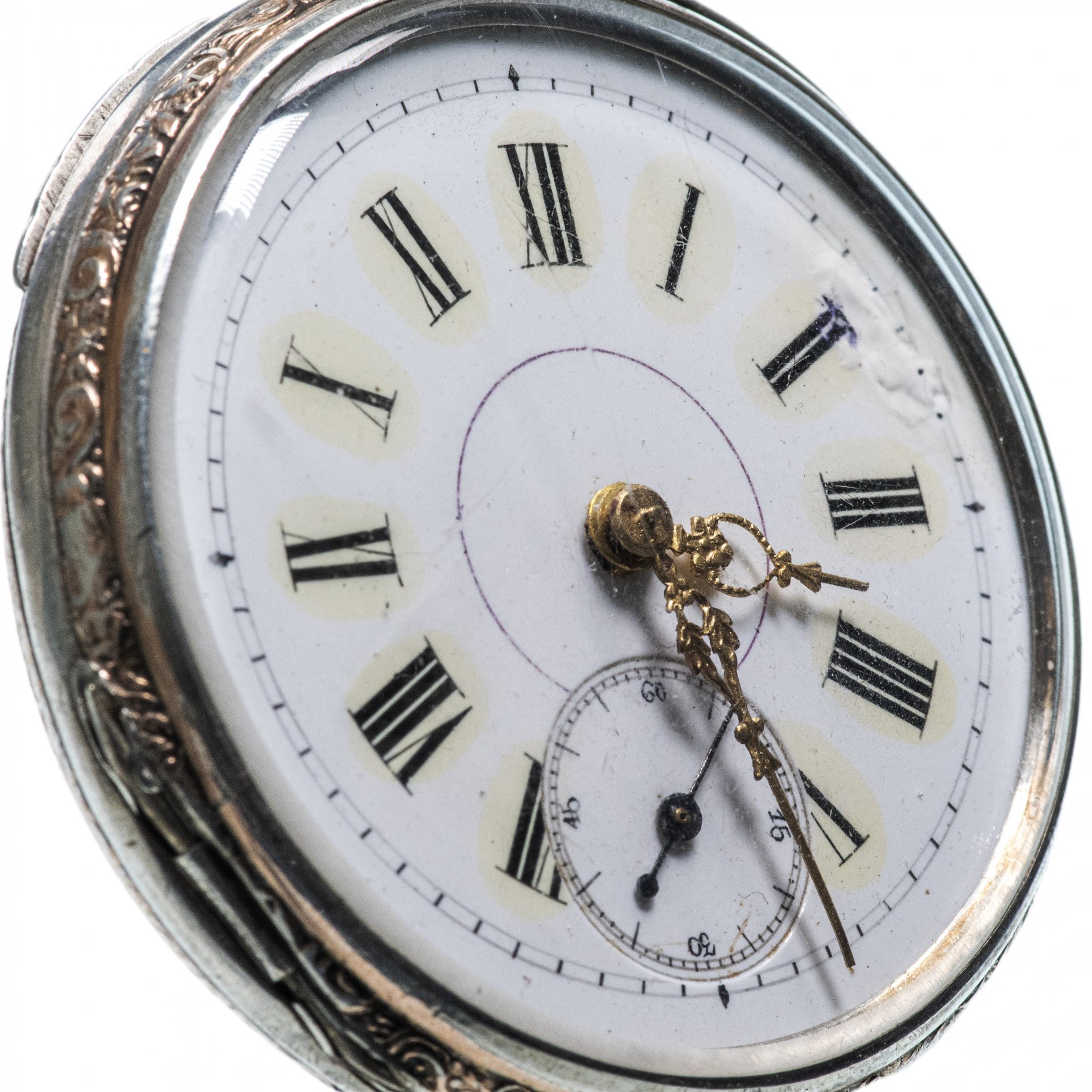 Часы карманные с ключом, серебро 800 пр., Швейцария, 1950-1970 гг.