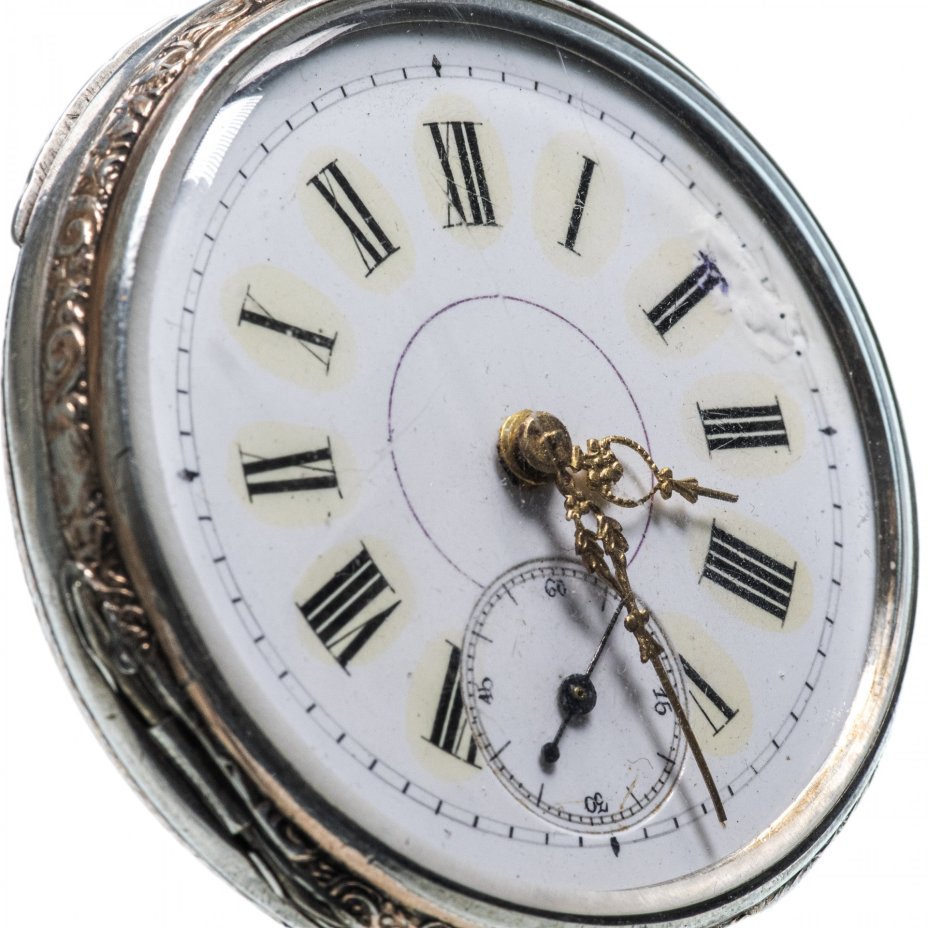 Часы карманные с ключом, серебро 800 пр., Швейцария, 1950-1970 гг.