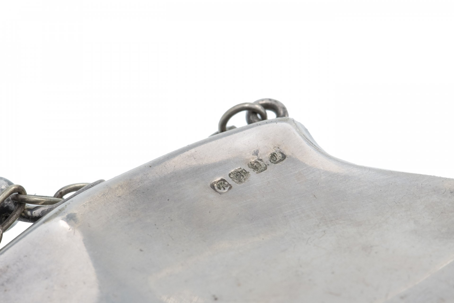 Кошелек старинный на цепочке, серебро 800 пр., Великобритания, 1930-1970 гг.
