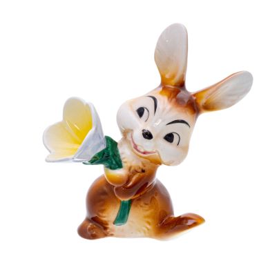 Статуэтка "Кролик с цветком", гипс, аэрография, Goebel, Германия, 1990-1999 гг.