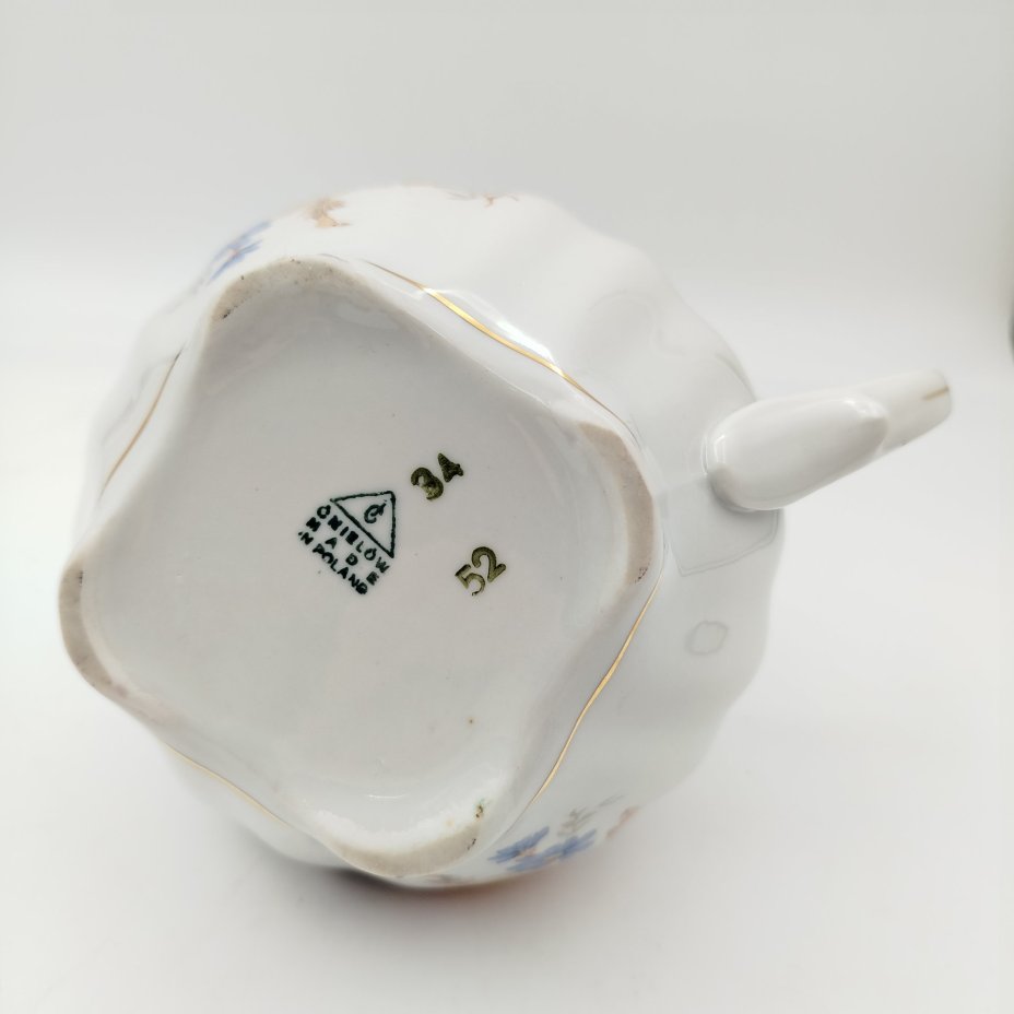 Молочник с цветочным декором (большой), фарфор, деколь, золочение, Cmielow, Польша, 1950-1980 гг.