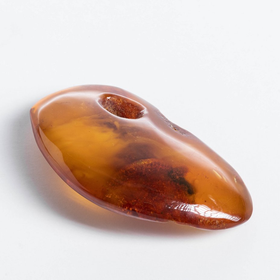 Брошь, янтарь, шлифовка, латунь, СССР, 1970-1980 гг.