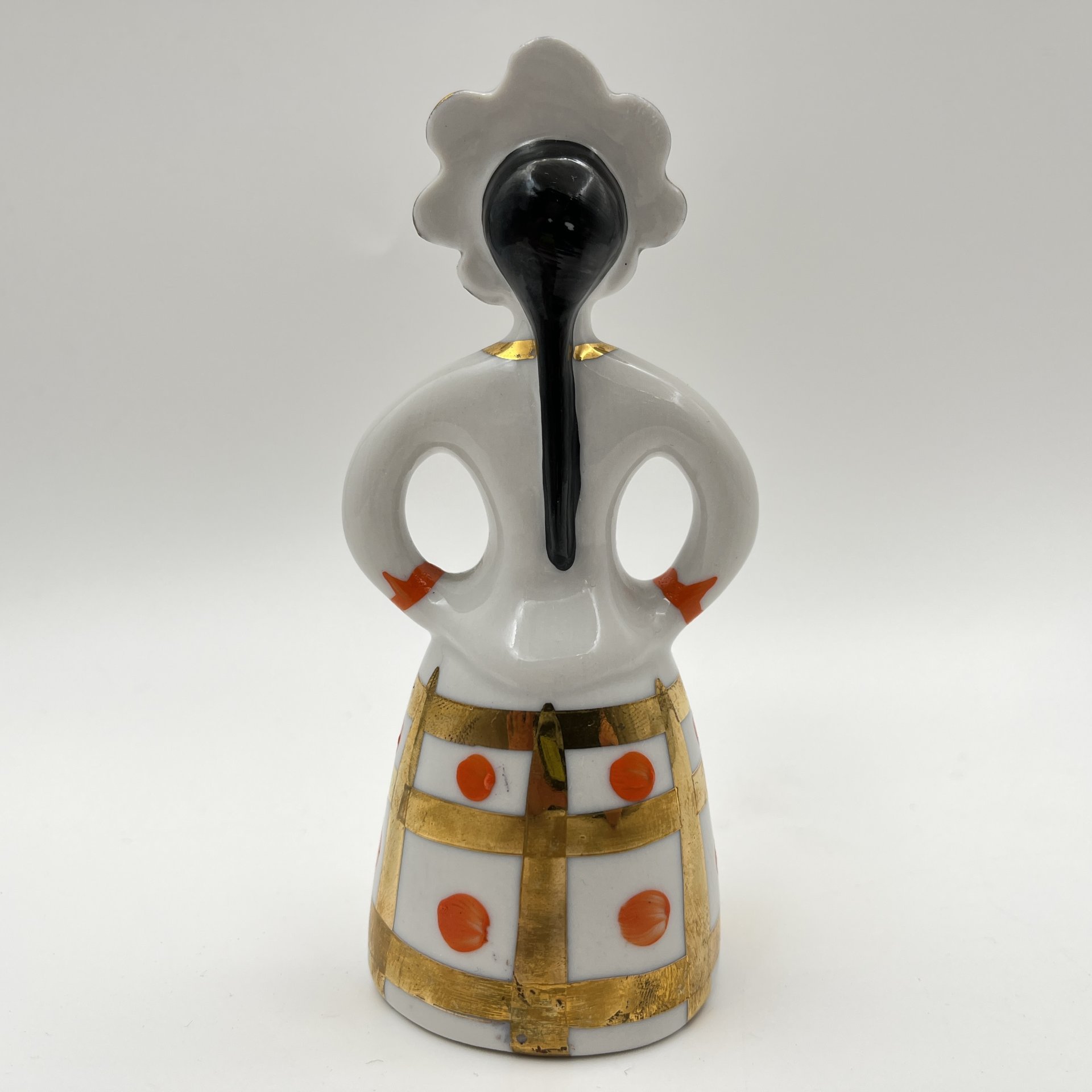 Статуэтка "Матрешка-невеста", фарфор, роспись, золочение, Дулевский фарфоровый завод (Дулёво), СССР, 1968-1991 гг.