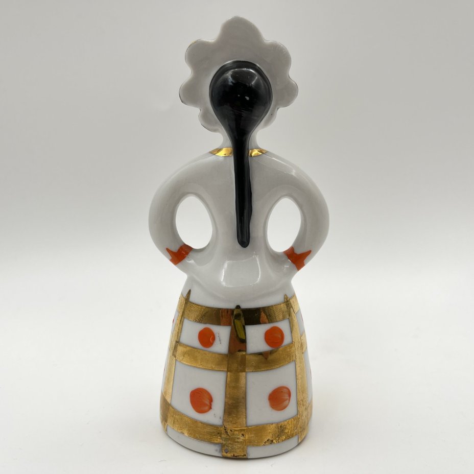 Статуэтка "Матрешка-невеста", фарфор, роспись, золочение, Дулевский фарфоровый завод (Дулёво), СССР, 1968-1991 гг.