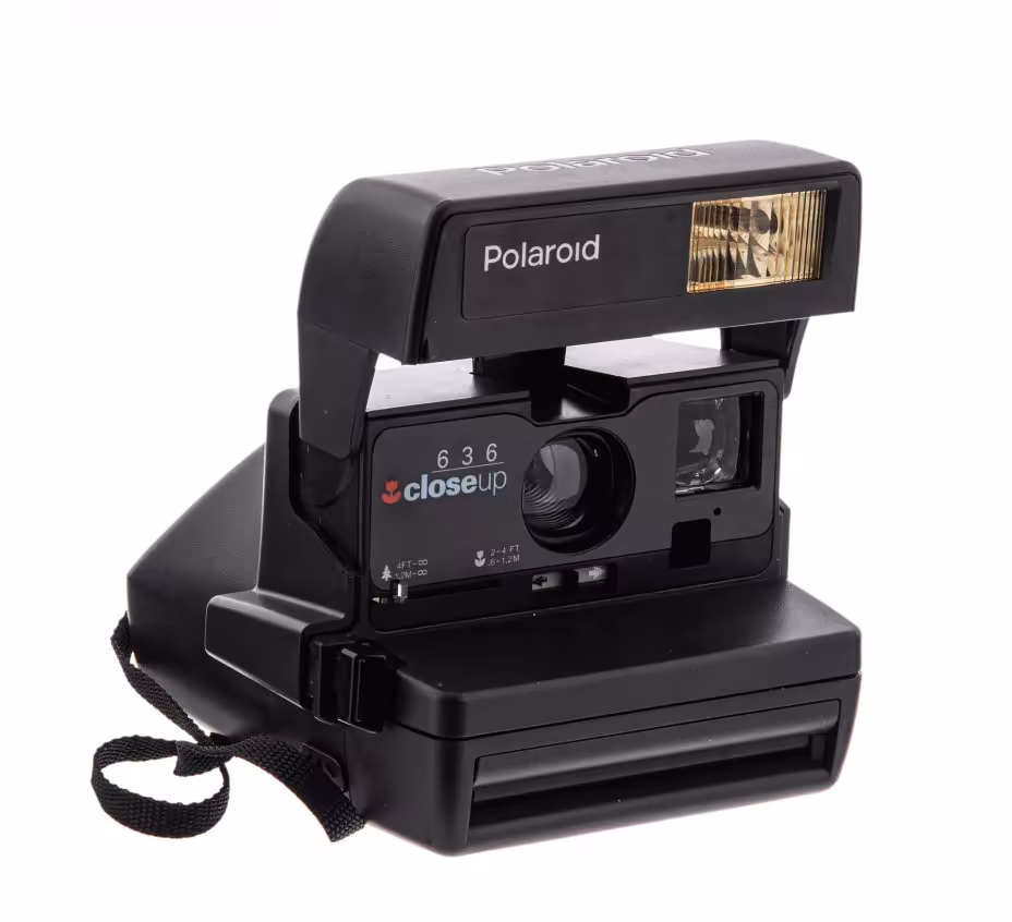 Фотоаппарат мгновенной печати "Polaroid 636 Close Up" в оригинальной коробке с инструкцией, пластмасса, Великобритания, 1995 г.