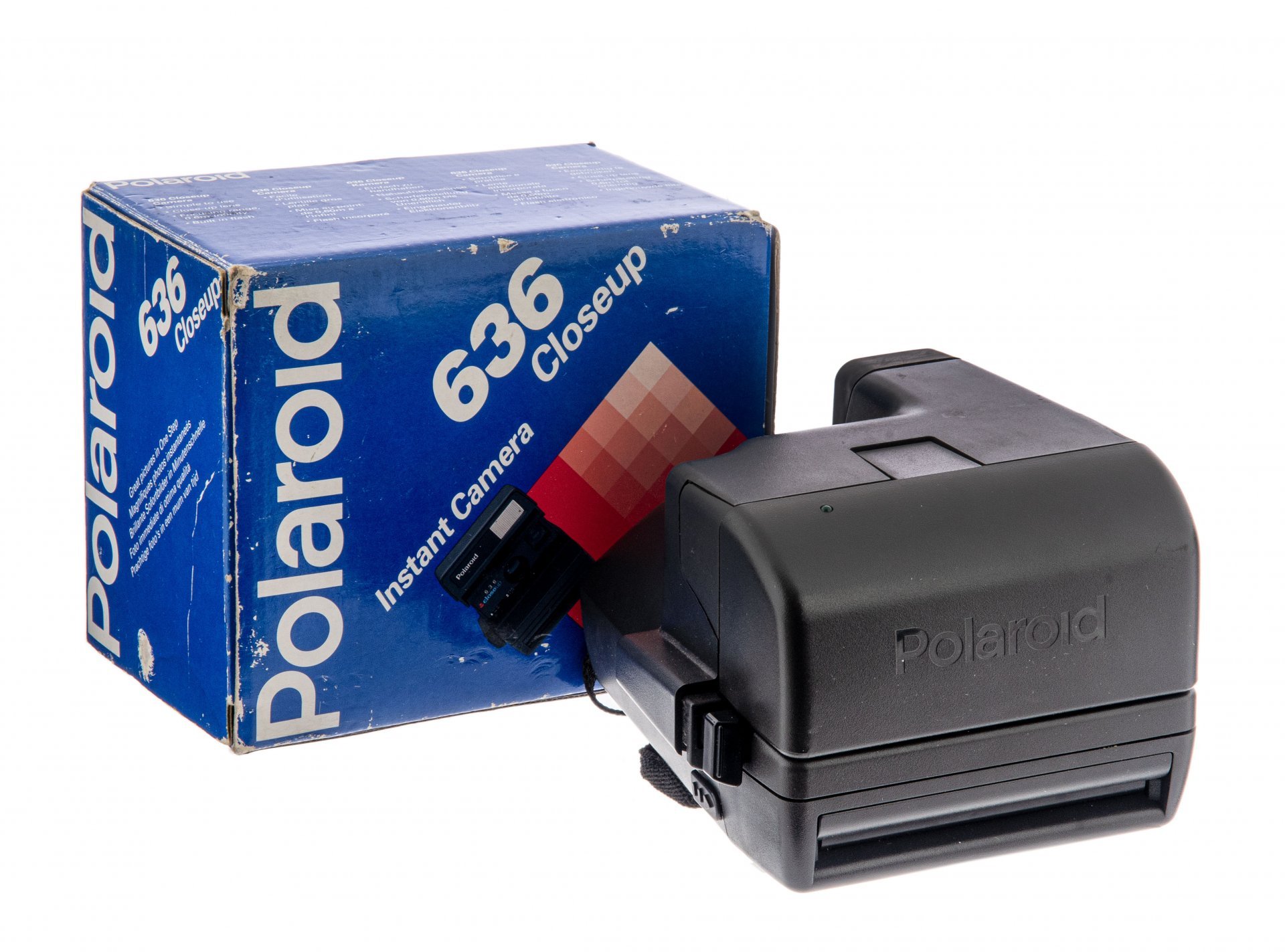 Фотоаппарат мгновенной печати "Polaroid 636 Close Up" в оригинальной коробке с инструкцией, пластмасса, Великобритания, 1995 г.