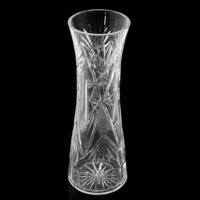 Ваза с рельефным декором, стекло, алмазная грань, СССР, 1970-1990 гг.