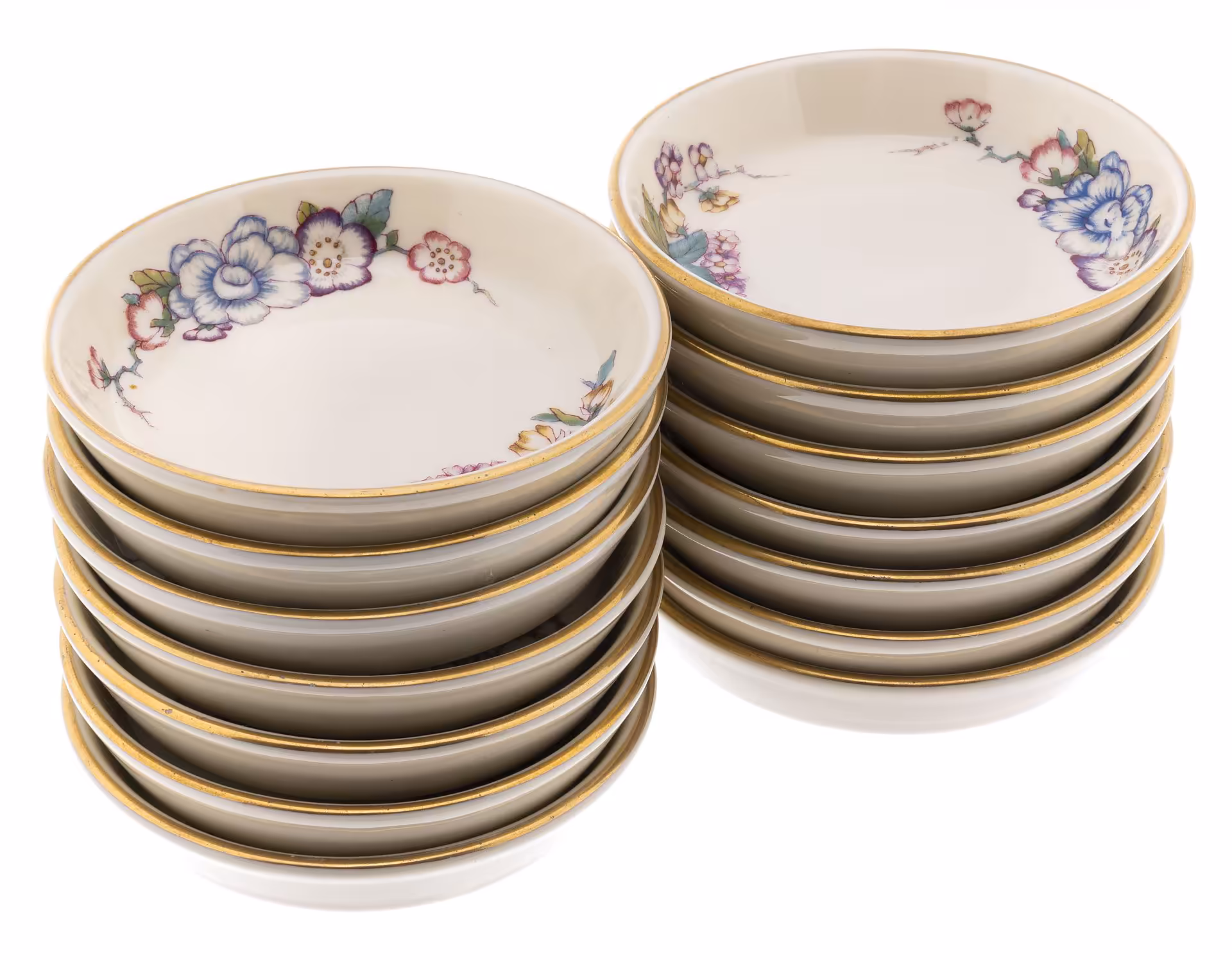 Набор из 14 розеток "Райские птицы", фарфор, деколь, золочение, компания "Rosenthal", Германия, 1939-1956 гг., Rosenthal (Розенталь)