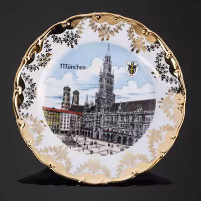 Настенная сувенирная тарелка "Munchen" (Мюнхен). Мануфактура Kleiber