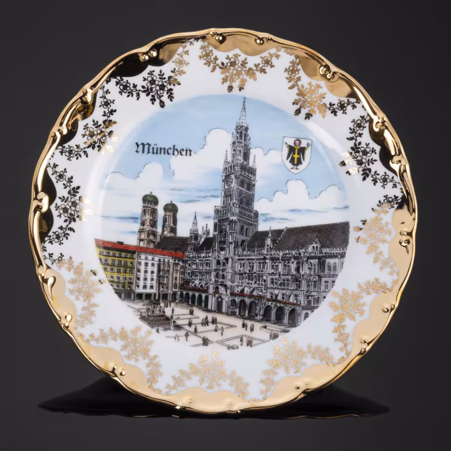 Настенная сувенирная тарелка "Munchen" (Мюнхен). Мануфактура Kleiber