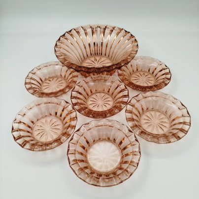 Набор розеток для подачи варенья карамельного оттенка на 6 персон, Запрудненский завод электровакуумных приборов