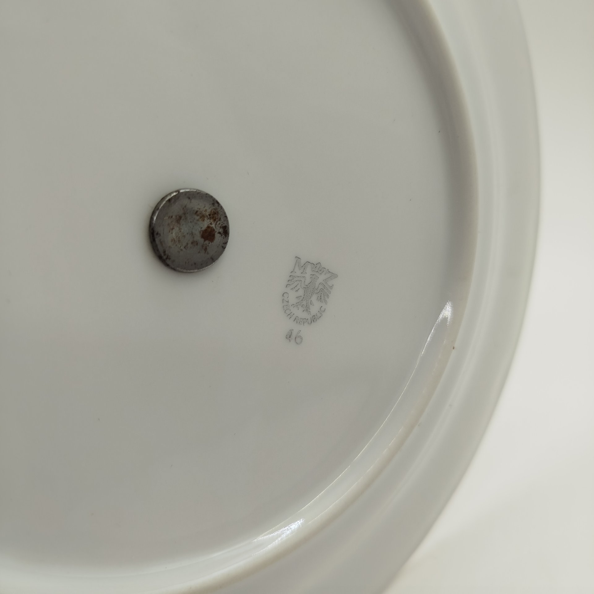 Конфетница - этажерка трехъярусная с фигурным кантом, фарфор, пластик, золочение, Moritz Zdekauer (MZ), Чехословакия, 1945-1970 гг.